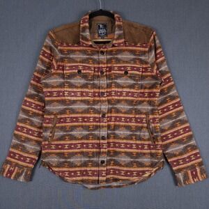 PRPS Goods Southwestern Jacket Mens 2XL Aztec Wool Blend Button Up Shirt Shacket